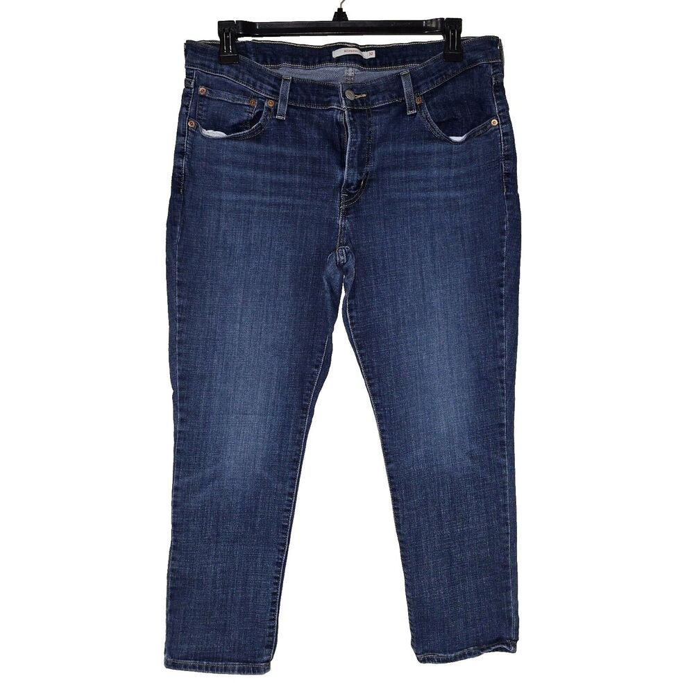 Levis Boyfriend Denim Jeans Dark Wash Size 32x27